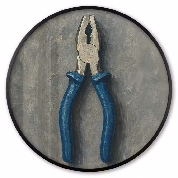 Ronde fotolijst - Tang - Schilderij - Textuur - Verf — 1