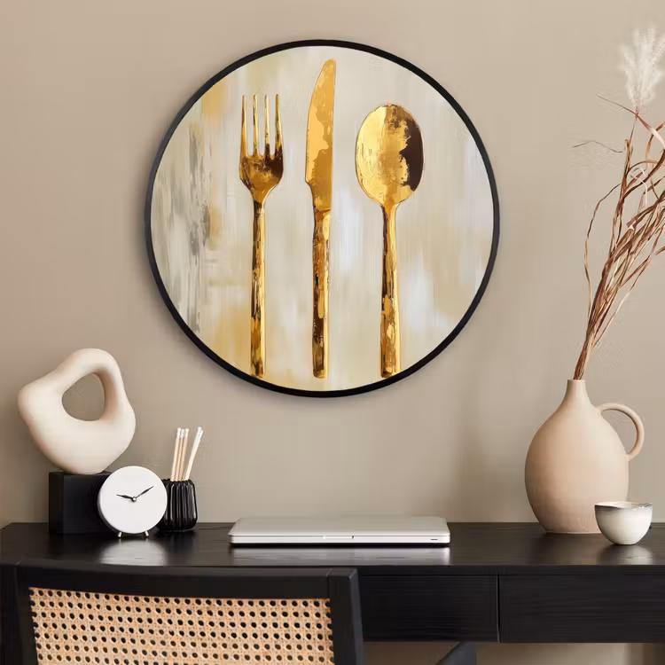 Ronde fotolijst - Verf - Goud - Bestek — 2