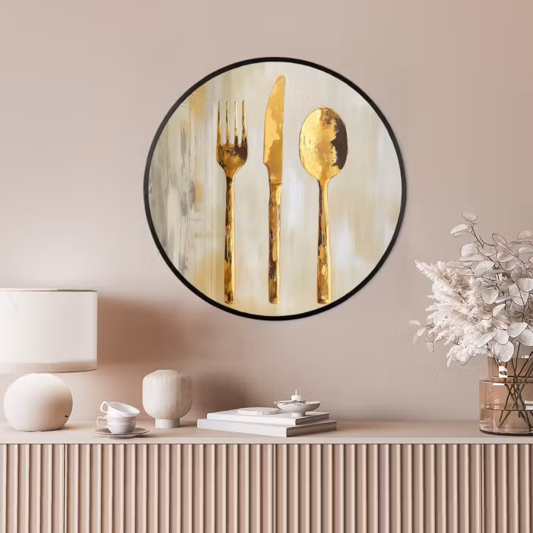 Ronde fotolijst - Verf - Goud - Bestek — 4