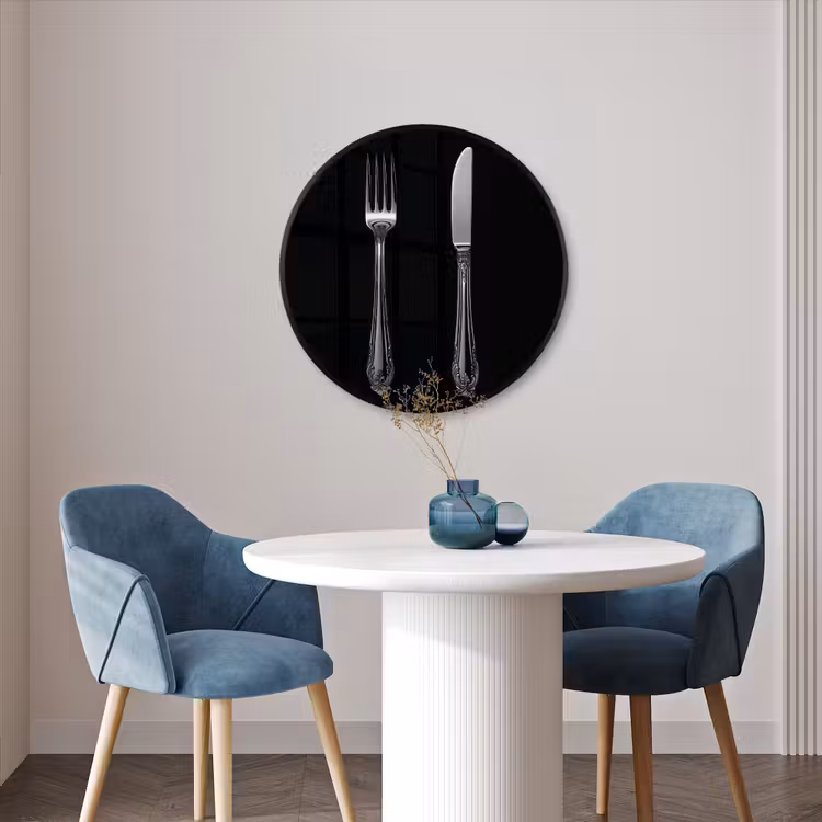 Ronde fotolijst - Vork - Mes - Zilver — 3