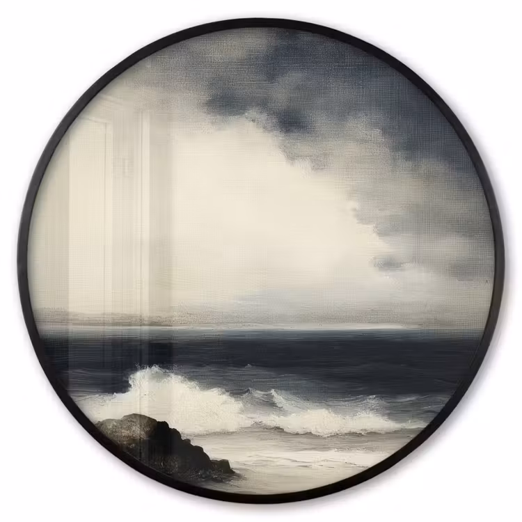 Ronde fotolijst - Zee - Rotsen - Storm — 1
