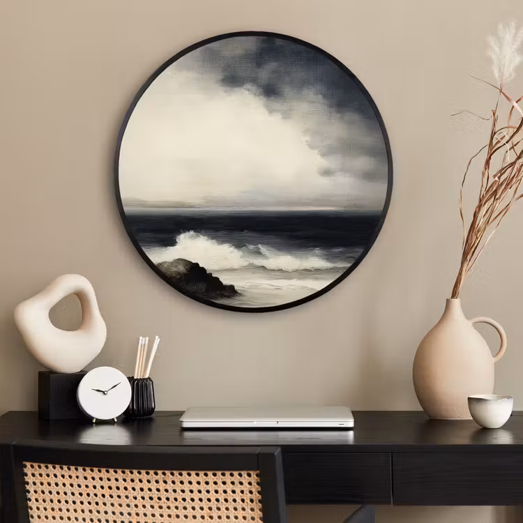 Ronde fotolijst - Zee - Rotsen - Storm — 2