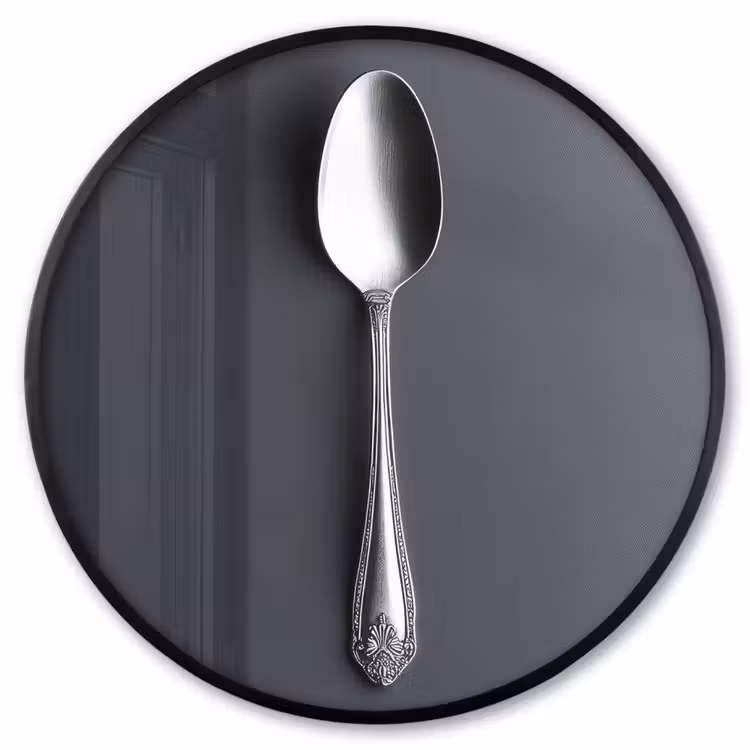 Ronde fotolijst - Zilver - Metaal - Lepel — 1