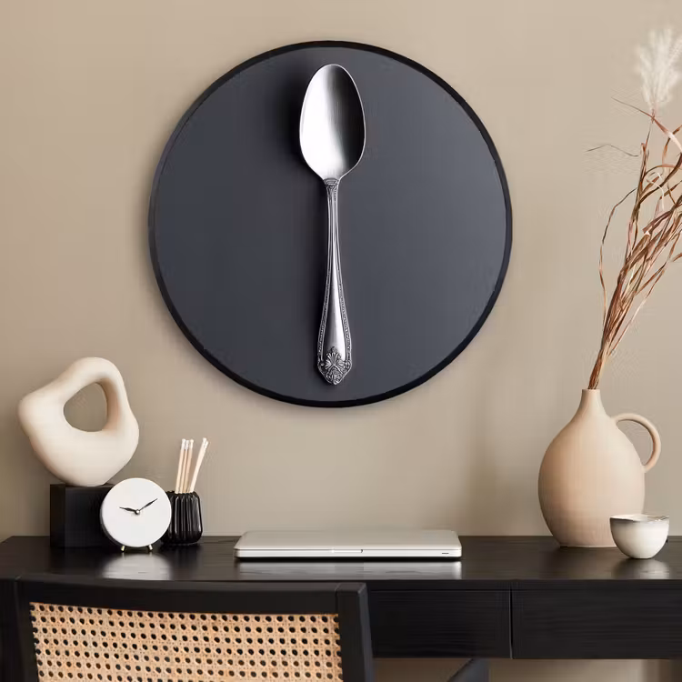 Ronde fotolijst - Zilver - Metaal - Lepel — 2
