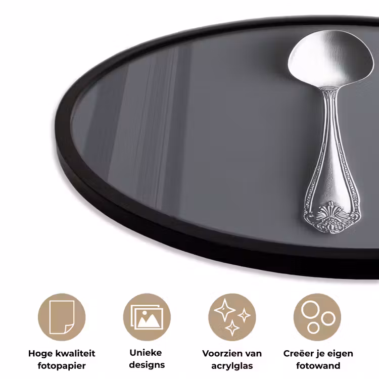 Ronde fotolijst - Zilver - Metaal - Lepel — 5