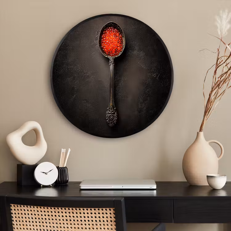 Ronde fotolijst - Zwart - Lepel - Caviar — 2