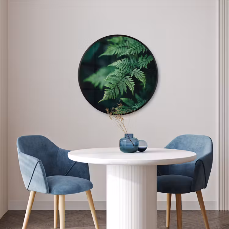 Ronde fotolijst - Varenblad - Groen - Structuur - Wazig — 3