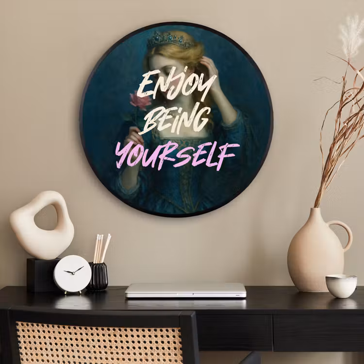 Ronde fotolijst - Vrouw - Roos - Quote — 2