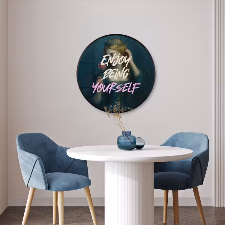 Ronde fotolijst - Vrouw - Roos - Quote — 3