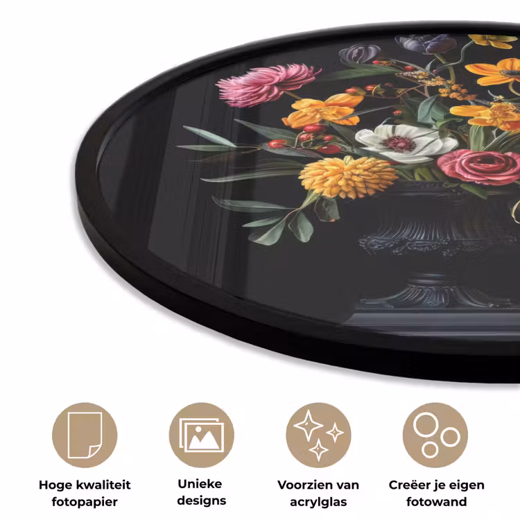 Ronde fotolijst - Sierlijk - Boeket - Bladeren — 5