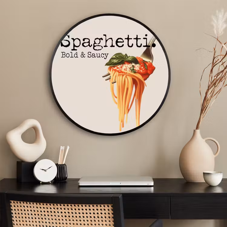 Ronde fotolijst - Spaghetti - tomatensaus - Parmezaanse kaas — 2