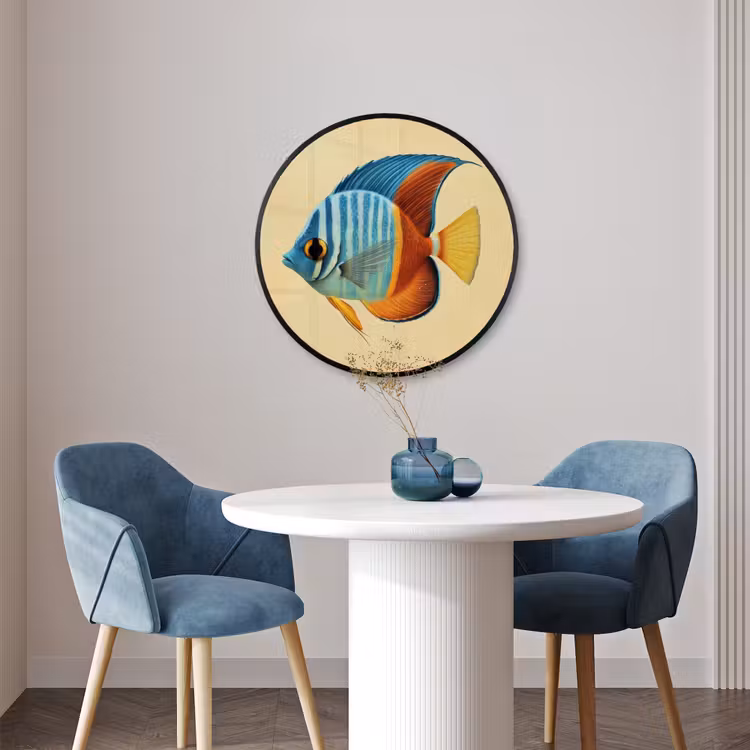 Ronde fotolijst - Vis - Vinnen - Blauw - Ogen — 3