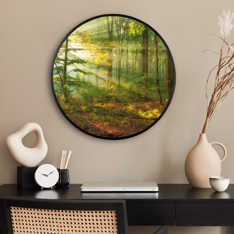 Ronde fotolijst - Zon - Bos - Bomen - Natuur - Herfst — 2