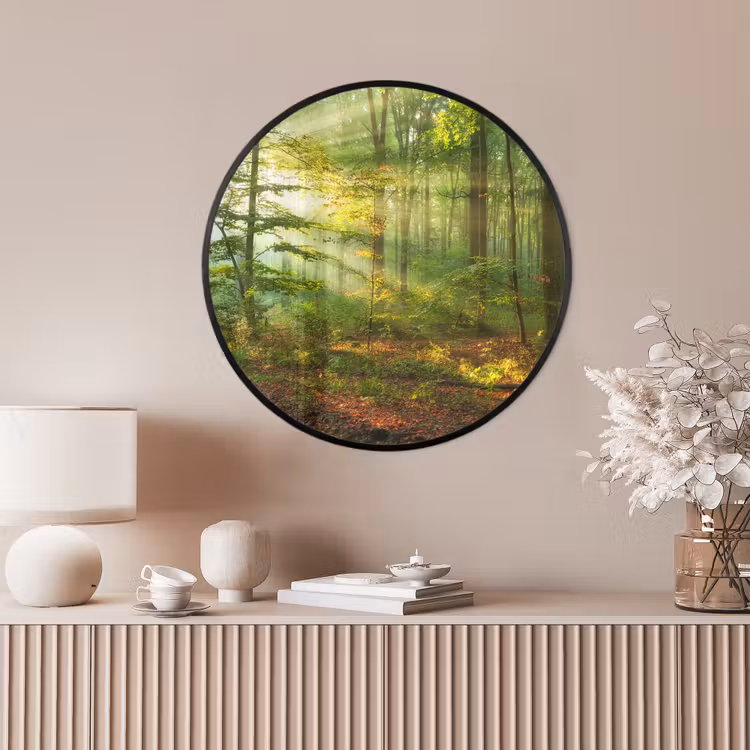 Ronde fotolijst - Zon - Bos - Bomen - Natuur - Herfst — 4