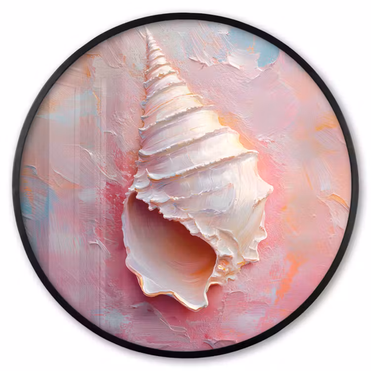 Ronde fotolijst - Schelp - Pastel - Pink — 1