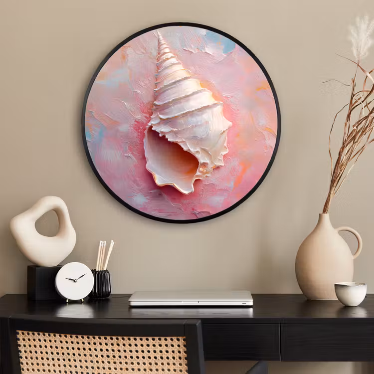 Ronde fotolijst - Schelp - Pastel - Pink — 2