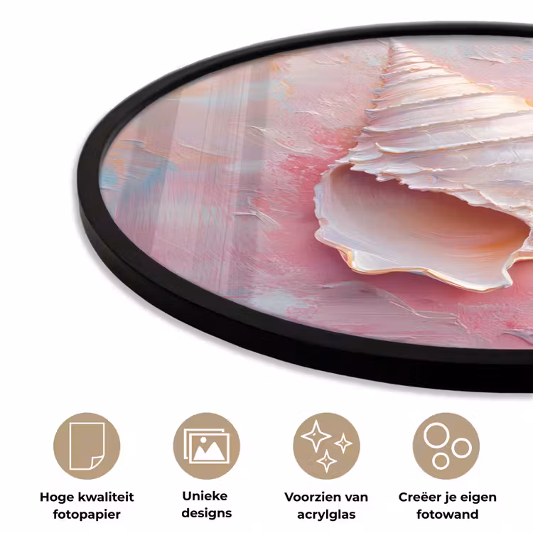 Ronde fotolijst - Schelp - Pastel - Pink — 5