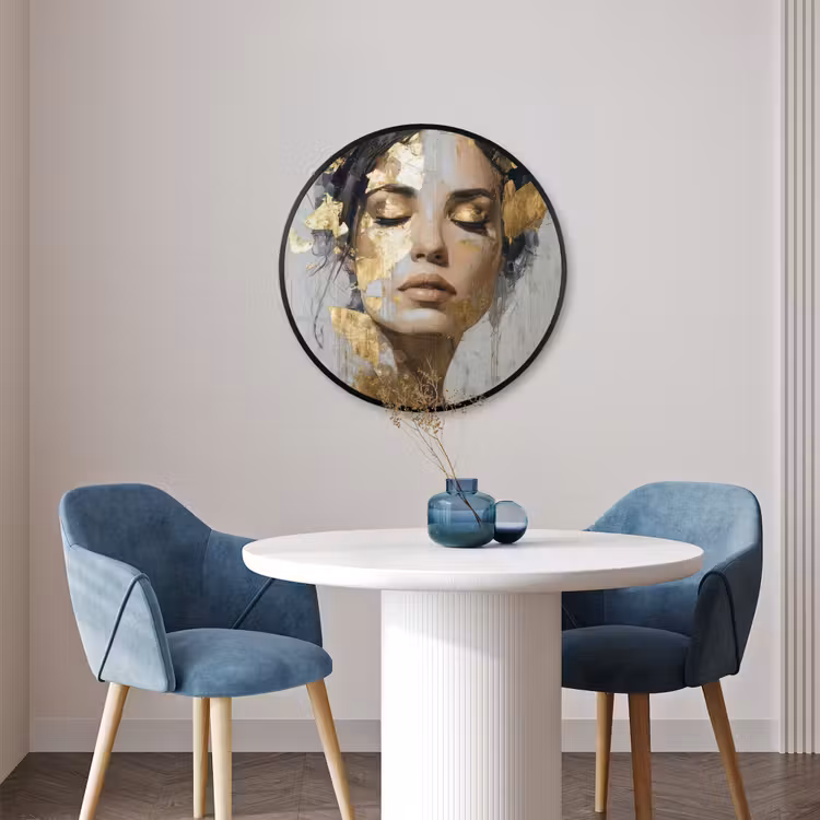 Ronde fotolijst - Sierlijk - Vrouw - Goud - Ogen — 3