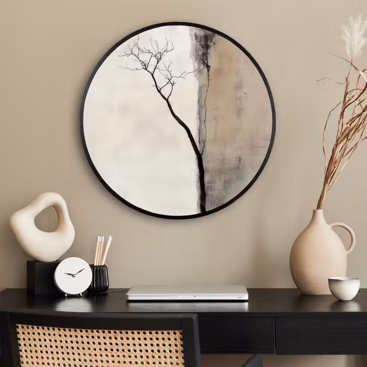 Ronde fotolijst - Wabi sabi - Plant - Beige — 2