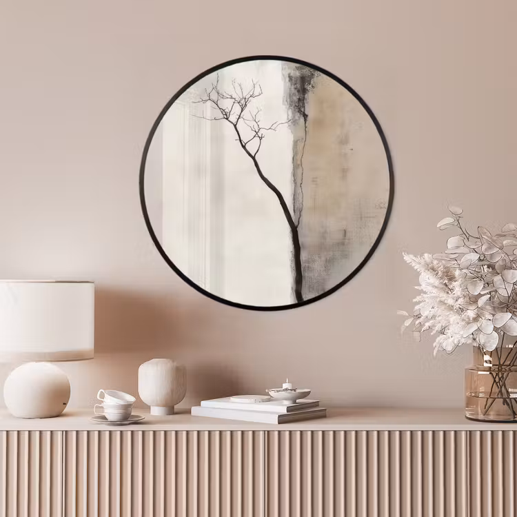 Ronde fotolijst - Wabi sabi - Plant - Beige — 4