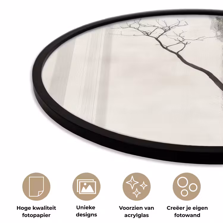 Ronde fotolijst - Wabi sabi - Plant - Beige — 5