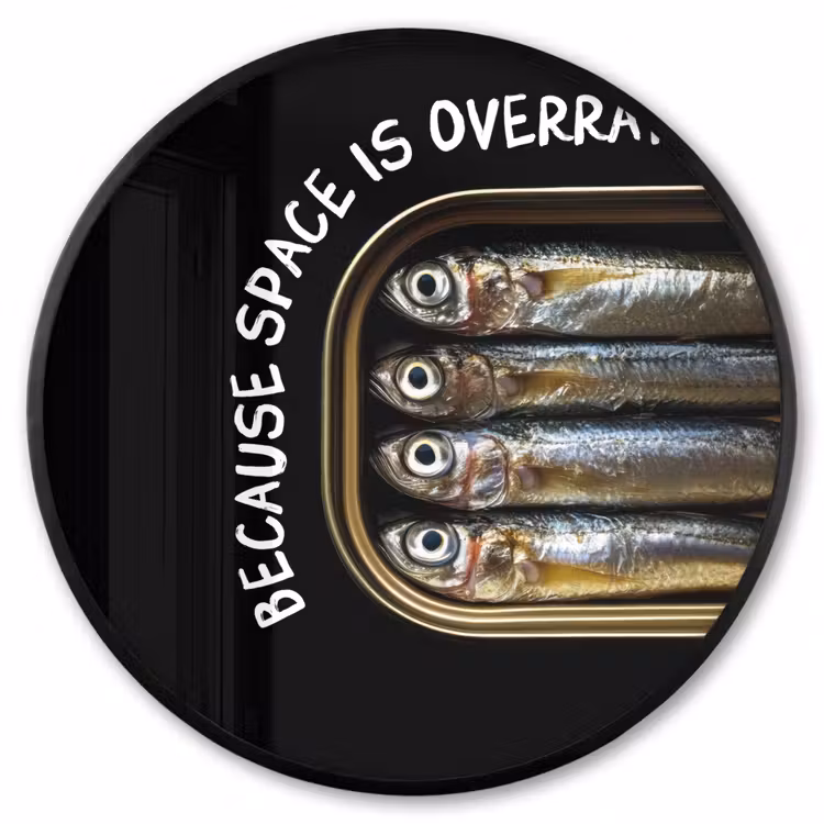 Ronde fotolijst - Sardines - Tekst - Vis - Blik — 1
