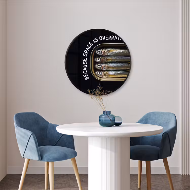 Ronde fotolijst - Sardines - Tekst - Vis - Blik — 3