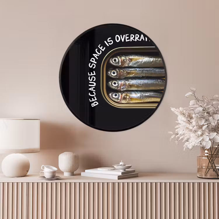 Ronde fotolijst - Sardines - Tekst - Vis - Blik — 4
