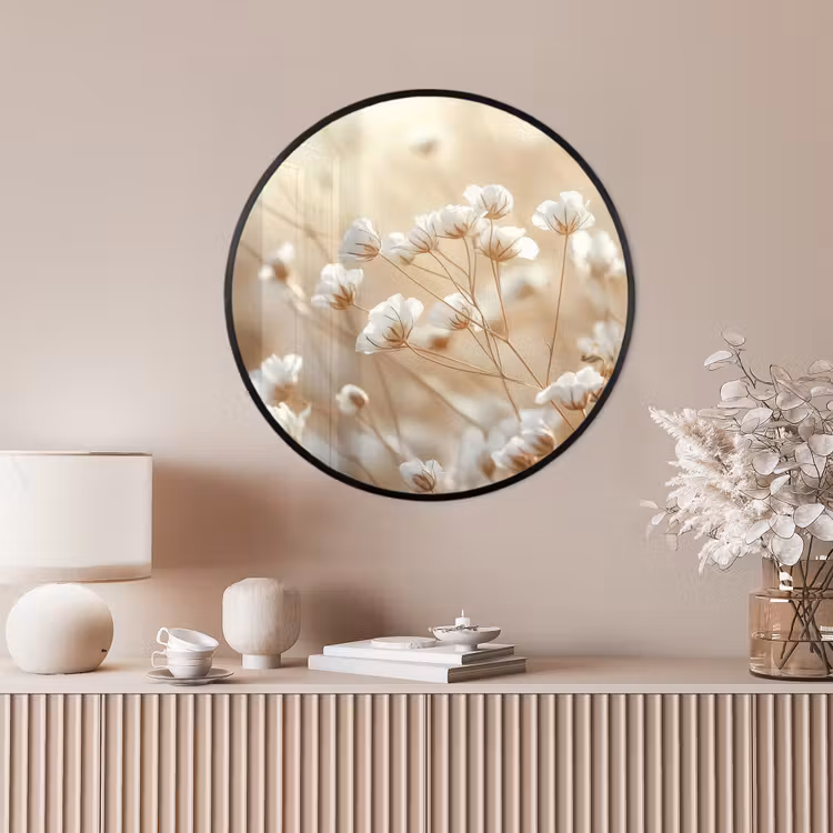 Ronde fotolijst - Wilde - Bloemen - Wit — 4