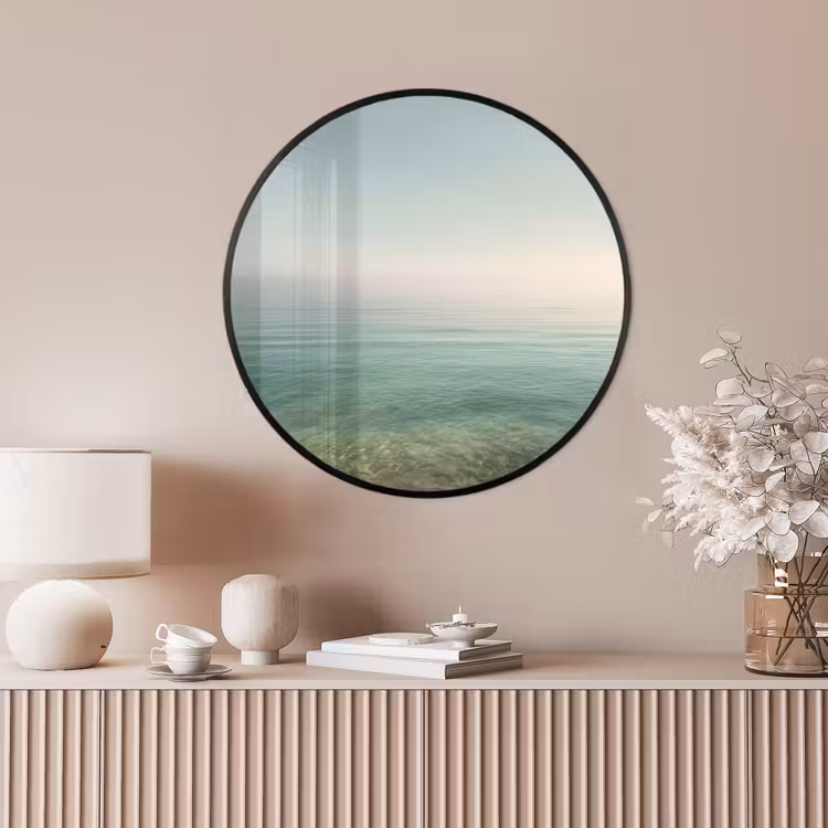 Ronde fotolijst - Zee - Horizon - Blauw - Mist — 4