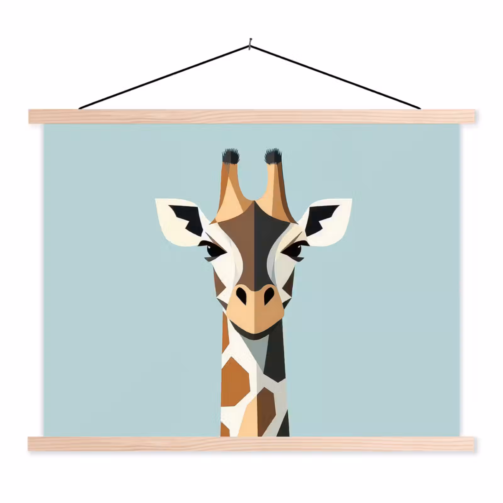 Schoolplaat - Giraffe - Illustratie - Bruin - Minimalistisch — 1