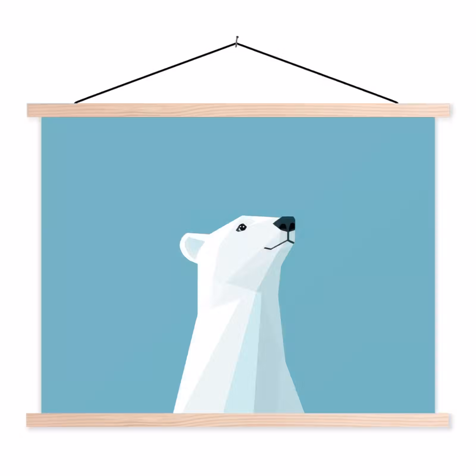 Schoolplaat - Ijsbeer - Lichtblauw - Minimalistisch — 1
