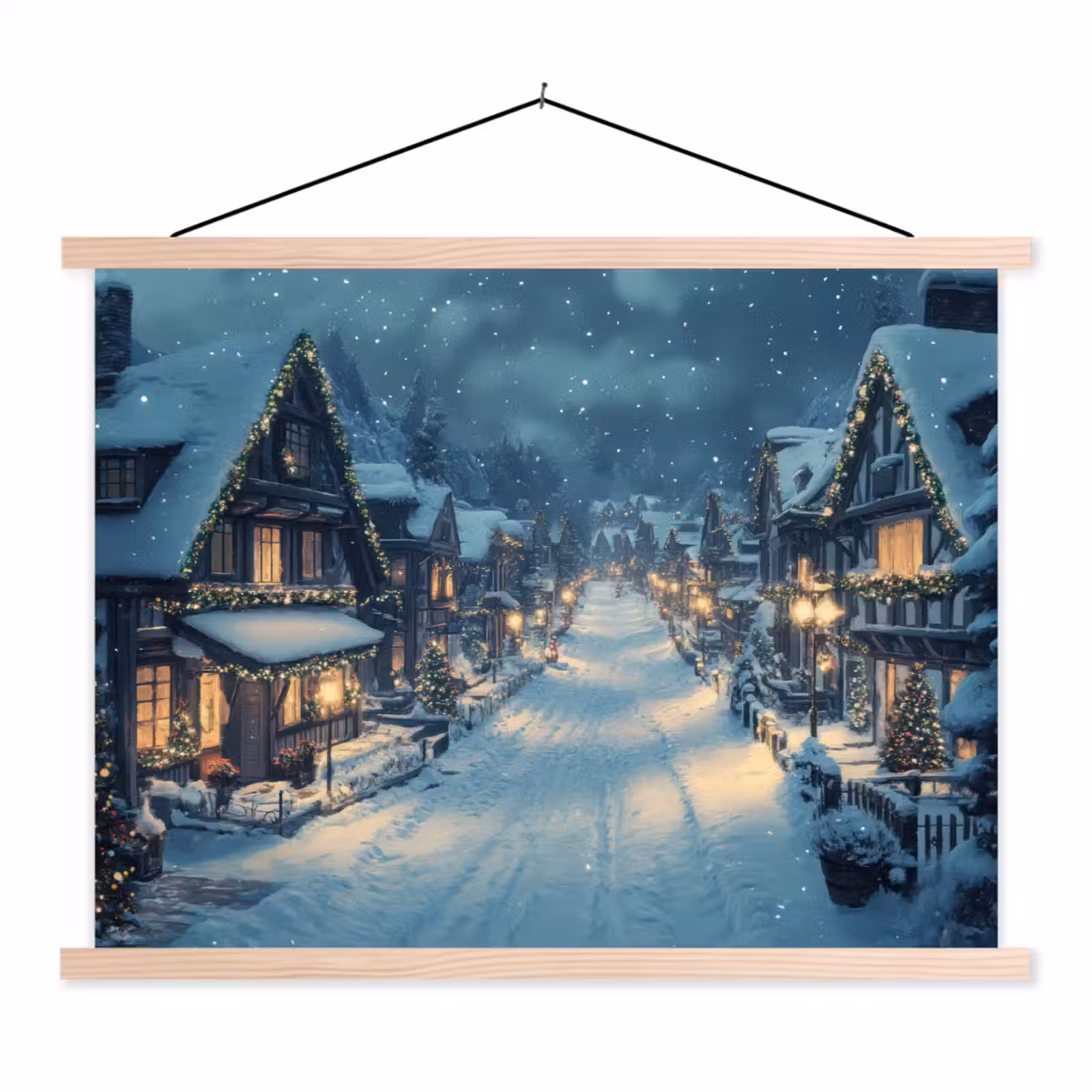 Schoolplaat - Kerstdorp - Kerst - Sneeuw - Winter — 1