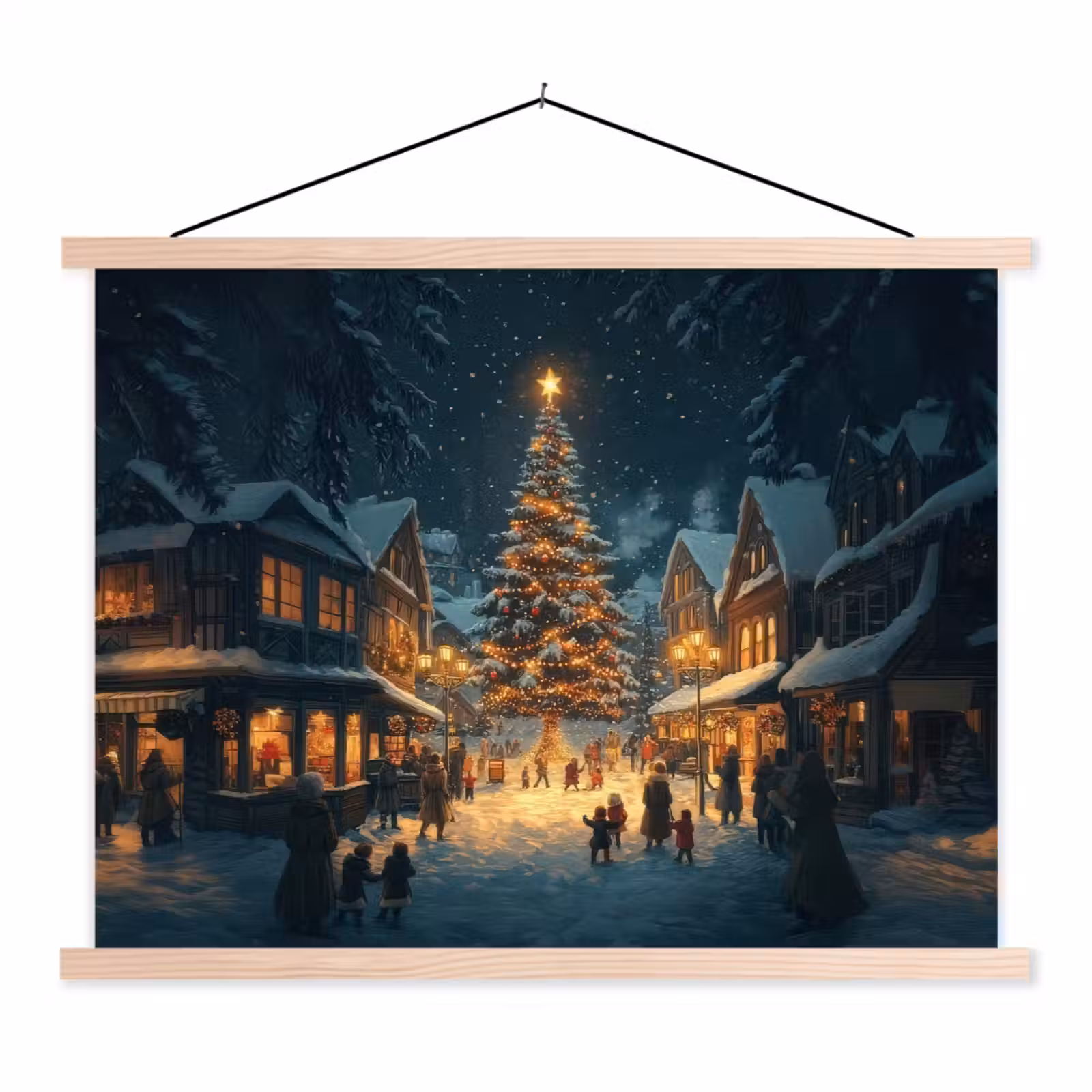 Schoolplaat - Kerstfeest - Dorp - Donker — 1