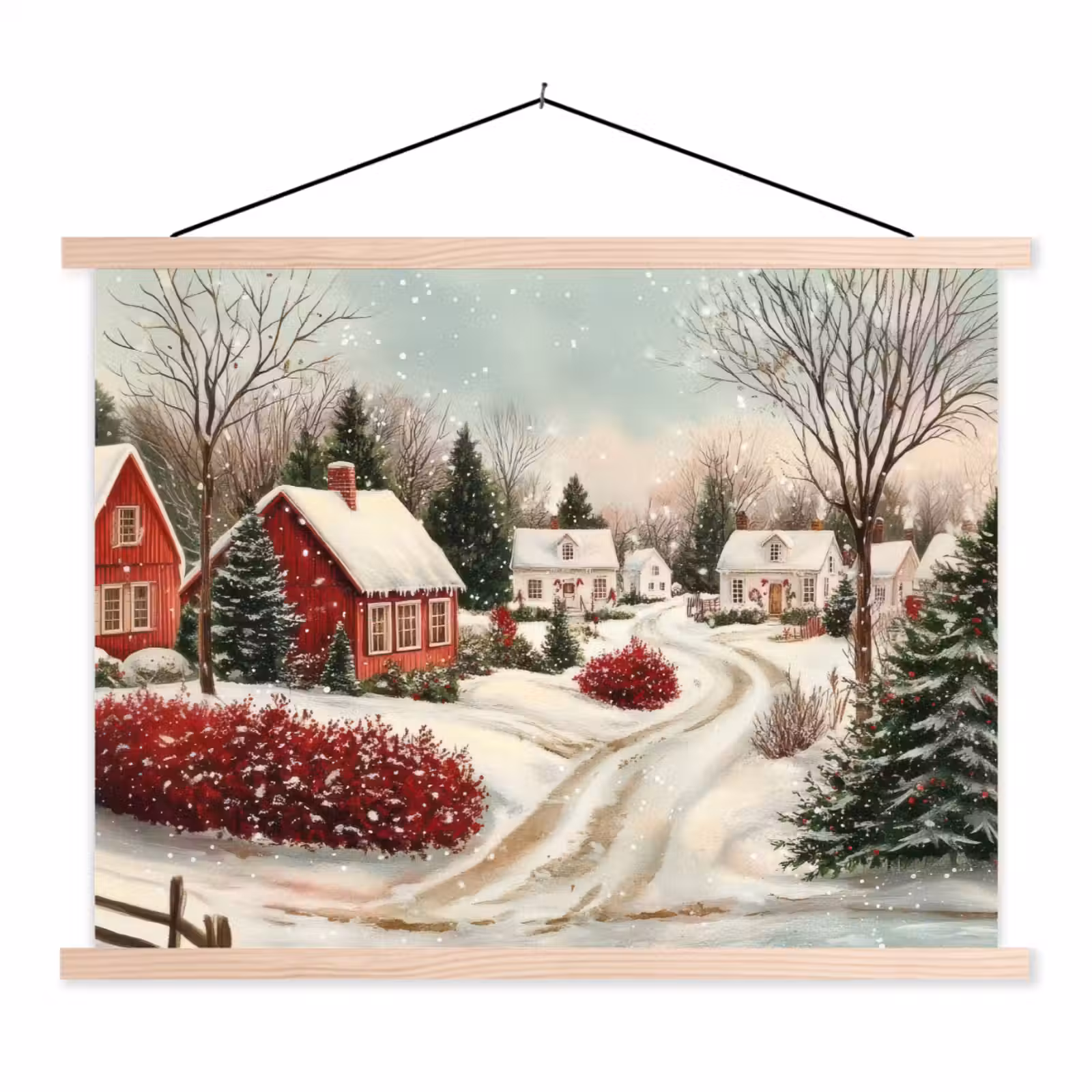 Schoolplaat - Kerstsfeer - Landelijk - Rood — 1