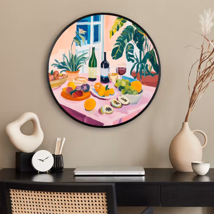 Ronde fotolijst - Tafel - Wijn - Fruit — 2