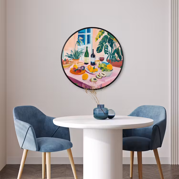 Ronde fotolijst - Tafel - Wijn - Fruit — 3