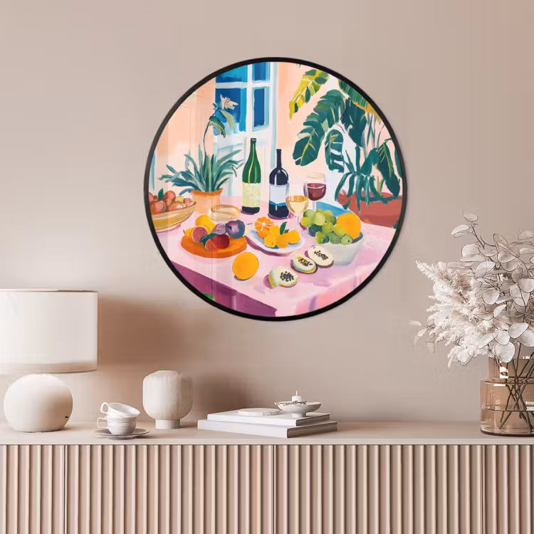 Ronde fotolijst - Tafel - Wijn - Fruit — 4