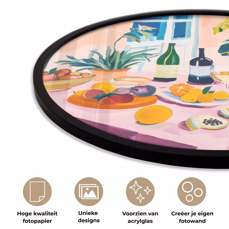 Ronde fotolijst - Tafel - Wijn - Fruit — 5