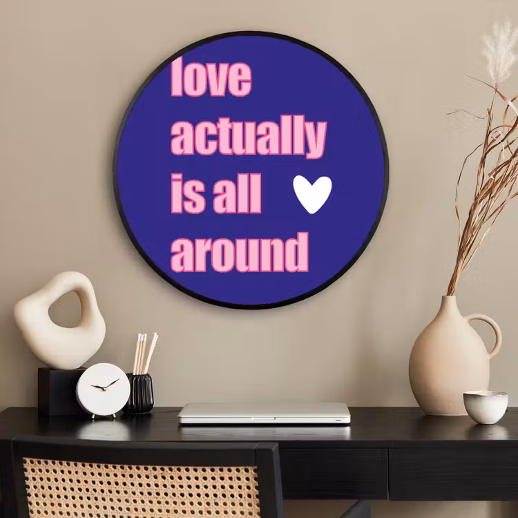 Ronde fotolijst - Tekst - Valentijn - Love - Blauw — 2