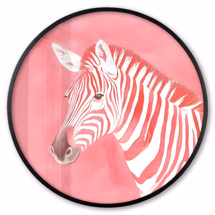 Ronde fotolijst - Zebra - Pink - Verf — 1