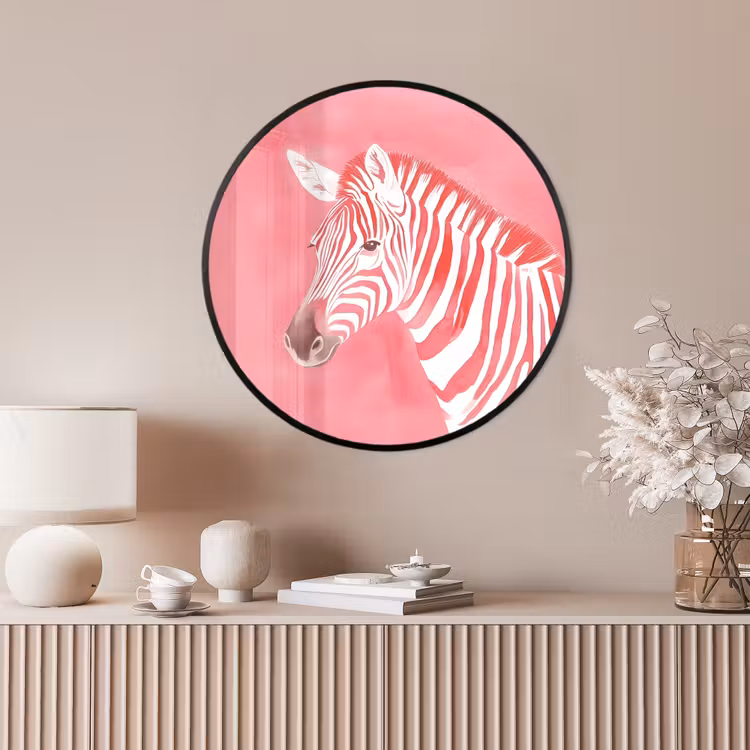 Ronde fotolijst - Zebra - Pink - Verf — 4