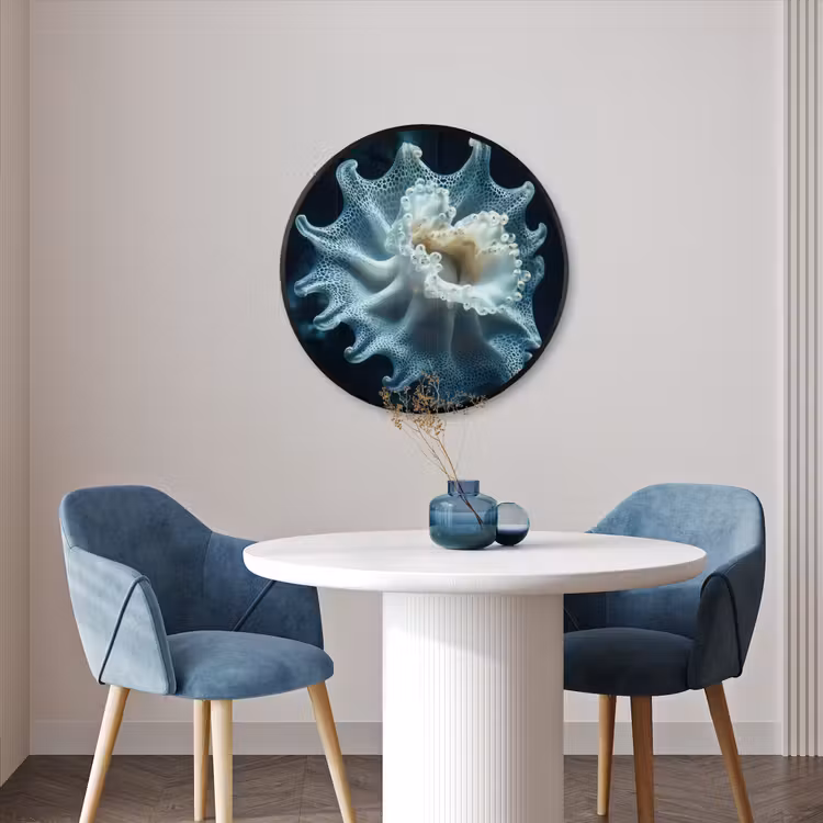 Ronde fotolijst - Zeewezen - Wit - Golven - Water — 3