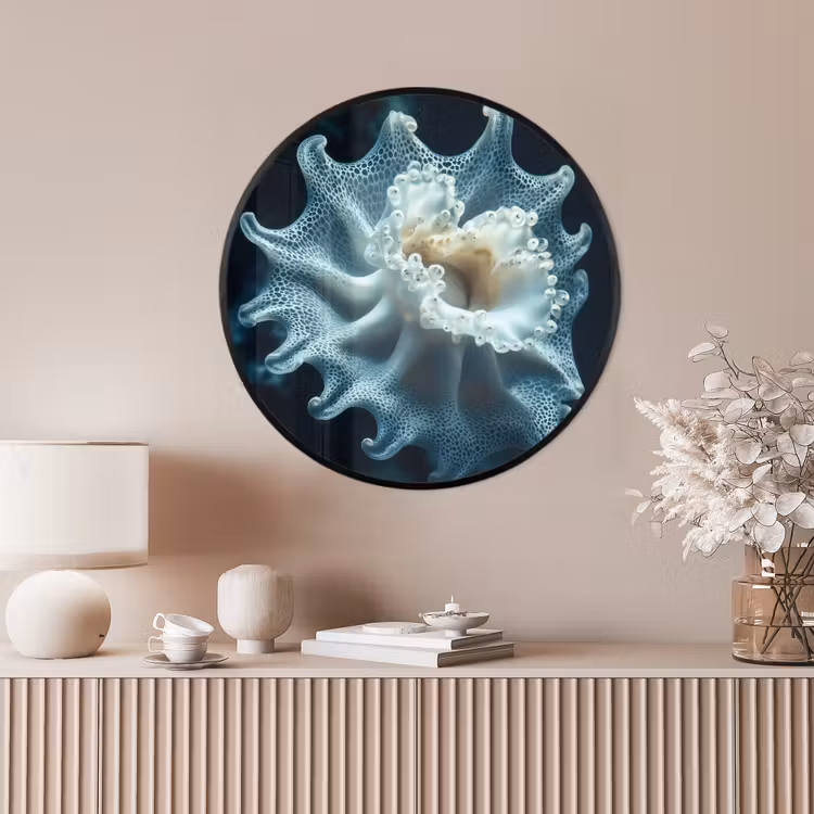Ronde fotolijst - Zeewezen - Wit - Golven - Water — 4