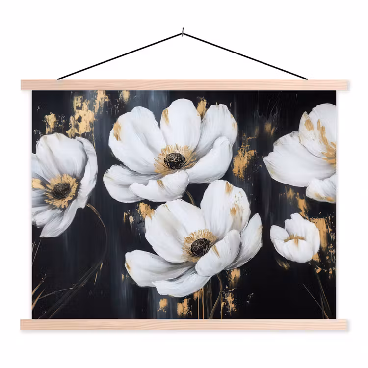 Schoolplaat - Bloemen - Wit - Abstract — 1