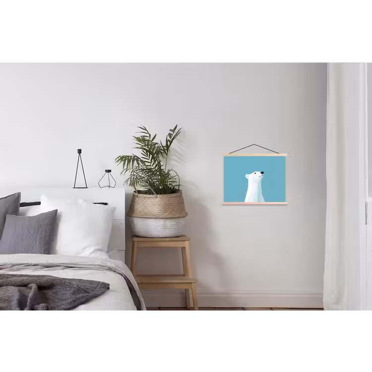 Schoolplaat - Ijsbeer - Lichtblauw - Minimalistisch — 2