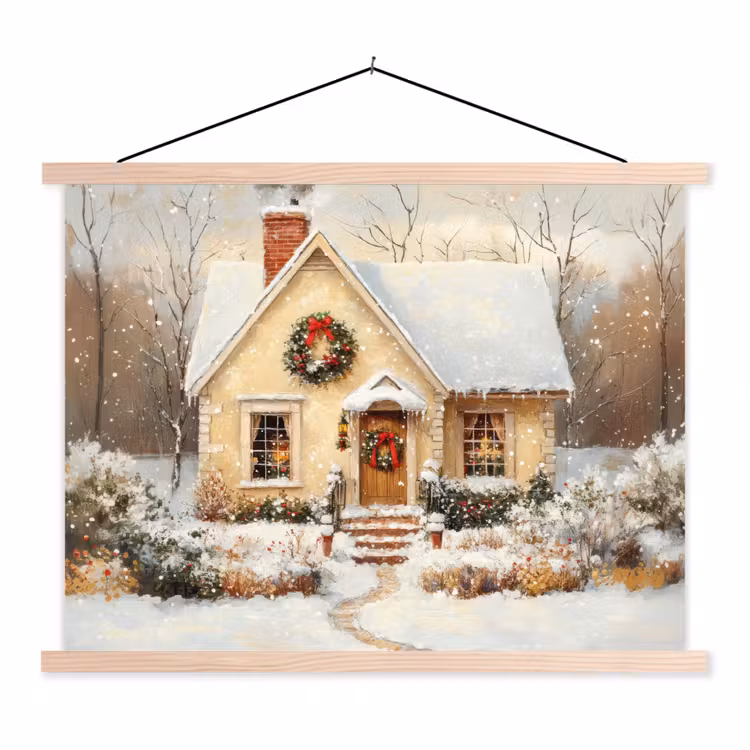 Schoolplaat - Kerst - Huis - Winter - Sneeuw — 1