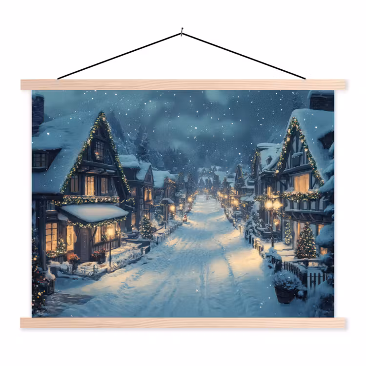 Schoolplaat - Kerstdorp - Kerst - Sneeuw - Winter — 1