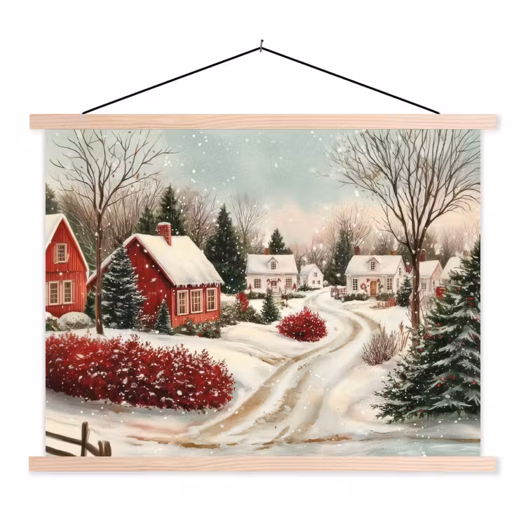 Schoolplaat - Kerstsfeer - Landelijk - Rood — 1