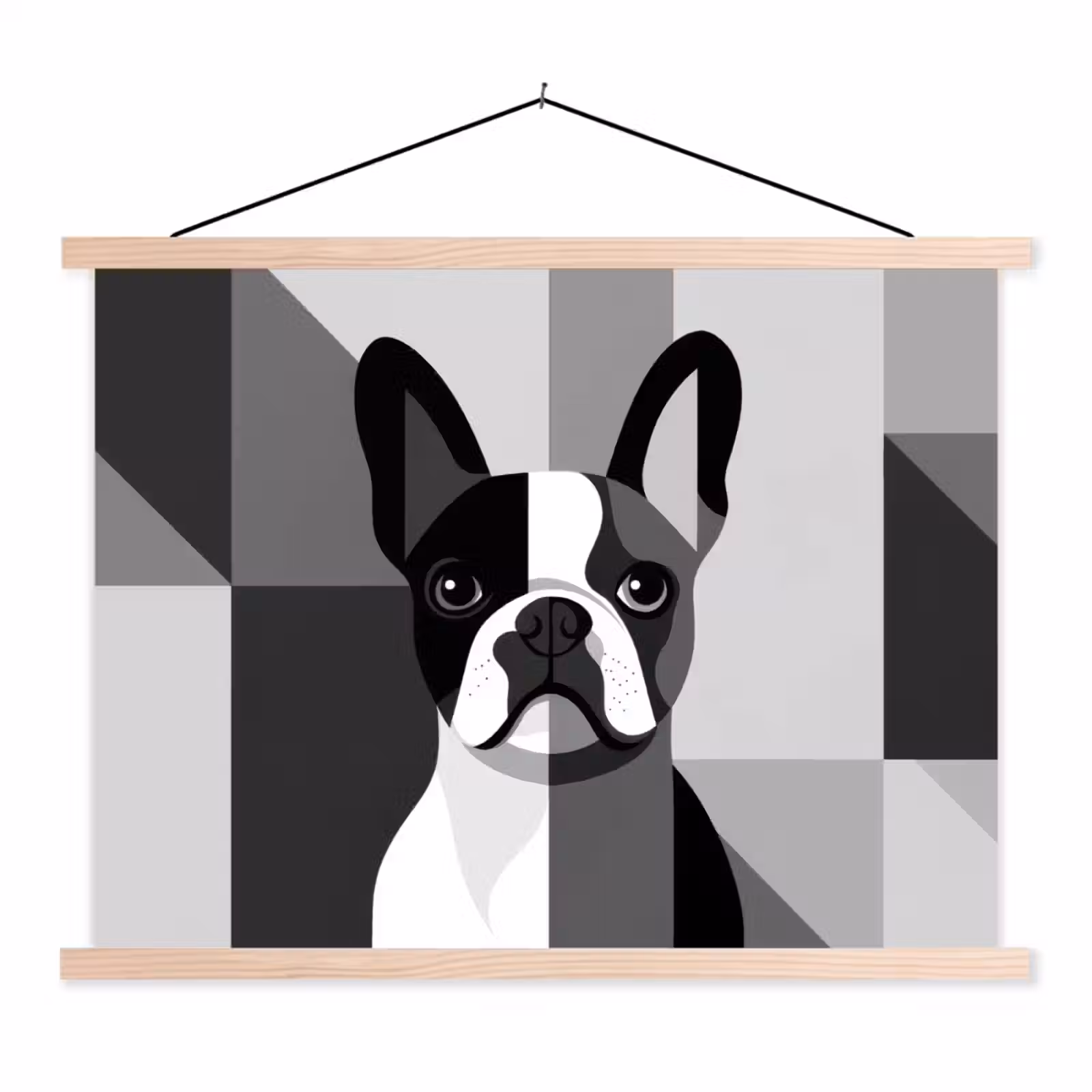 Schoolplaat - Buldog - Zwart - Abstract - Vlakken — 1